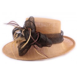 Chapeau de mariage Féréole Marron en sisal ANCIENNES COLLECTIONS divers