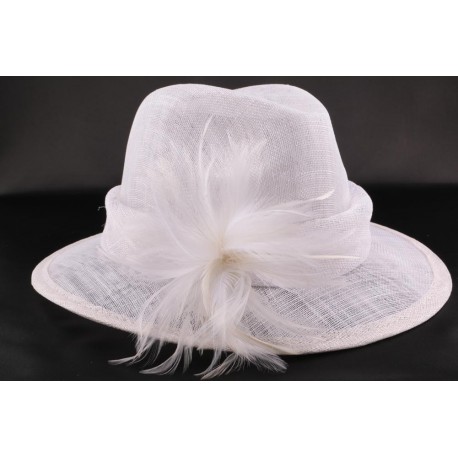 Chapeau mariée Landine Blanc en sisal ANCIENNES COLLECTIONS divers