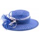 Chapeau Mariage Claridge bleu à pois blancs en sisal ANCIENNES COLLECTIONS divers