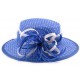 Chapeau Mariage Claridge bleu à pois blancs en sisal ANCIENNES COLLECTIONS divers