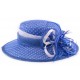 Chapeau Mariage Claridge bleu à pois blancs en sisal ANCIENNES COLLECTIONS divers